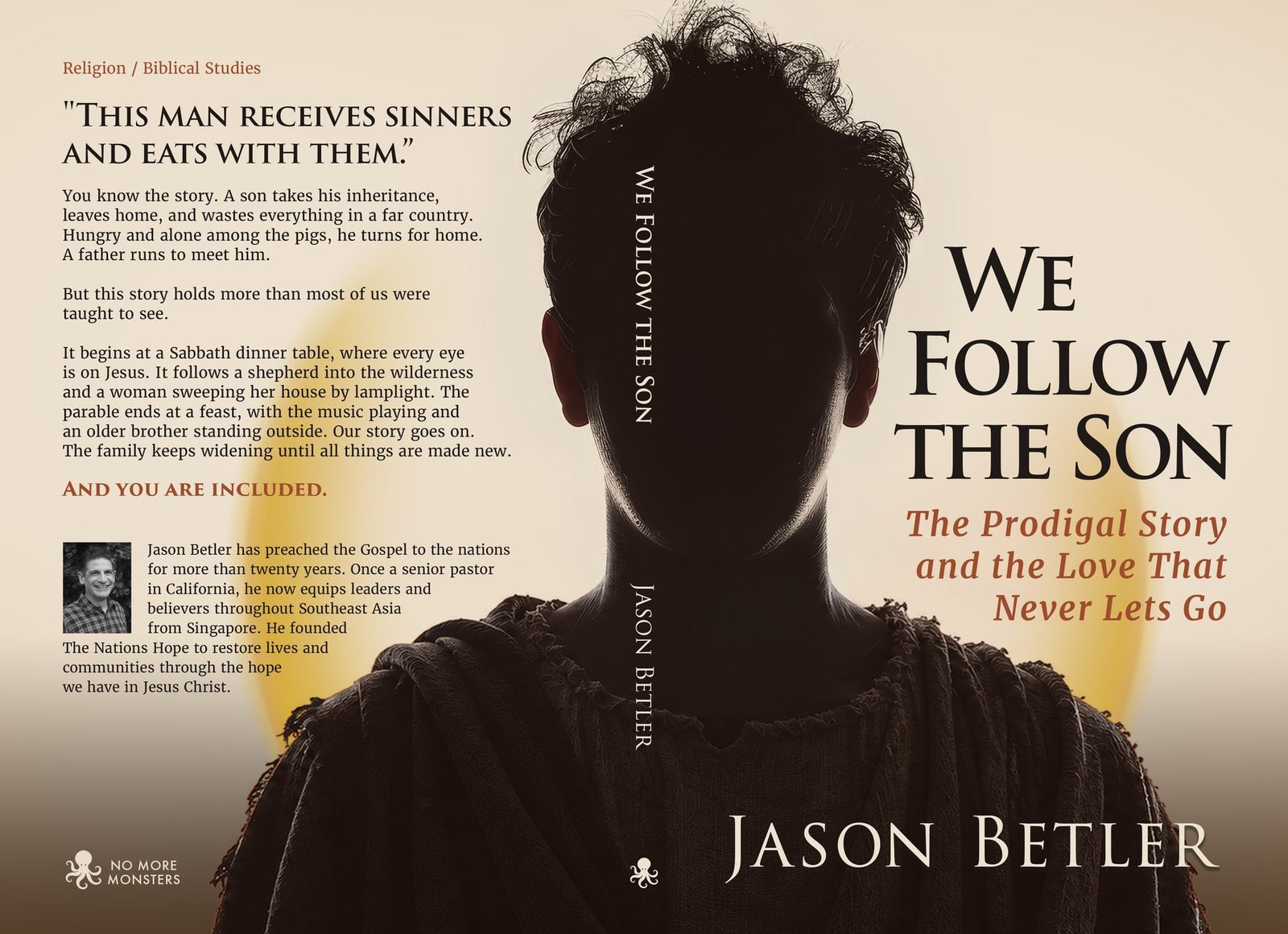 Full wraparound cover of We Follow the Son, showing the back cover text, spine, and front cover.